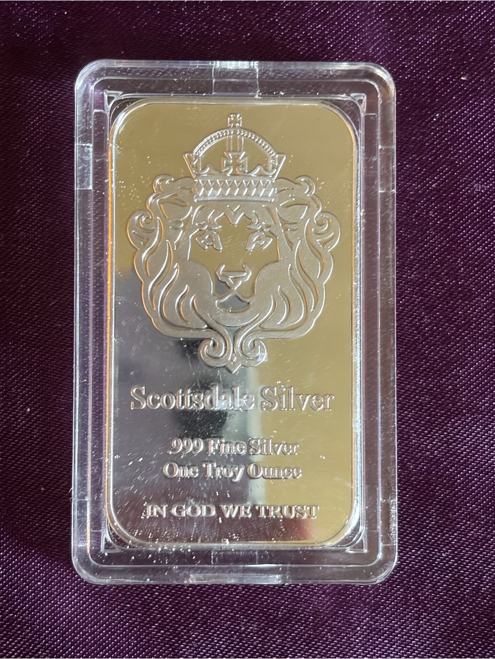 1oz Silver-Tone Scottsdale Bar In GOD We Trust